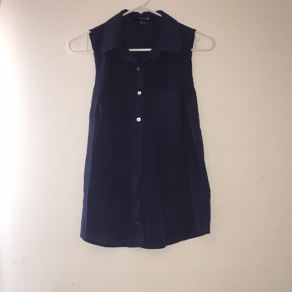 Dark blue forever 21 blouse